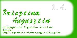 krisztina augusztin business card